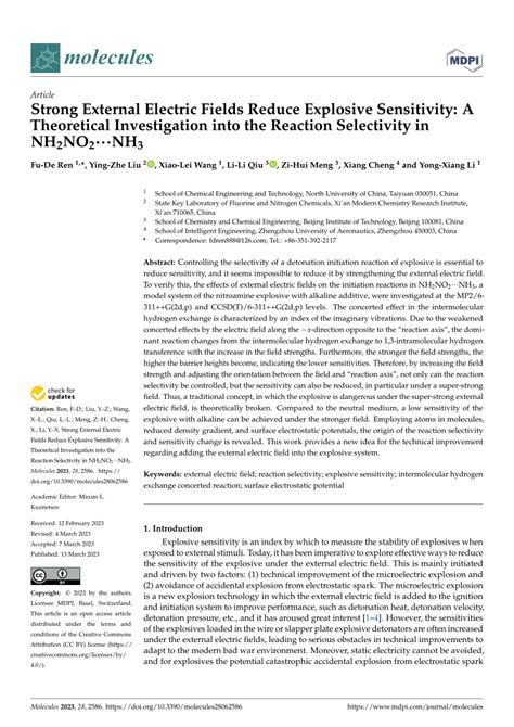 Full article: Synthesis and investigation into explosive sensitivity ... - wintechmobiles.com