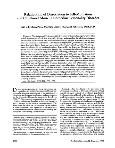 Full article: Trait dissociation in borderline personality disorder ... - wintechmobiles.com