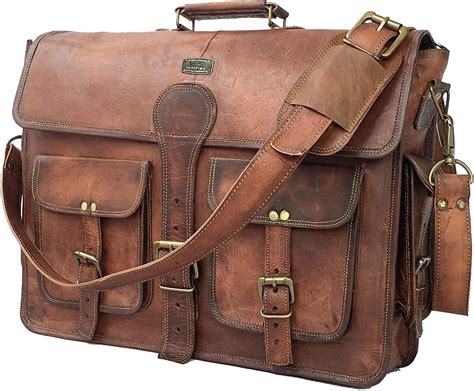 Full Grain Leather Messenger Bag for Men Laptop … - balustradellc