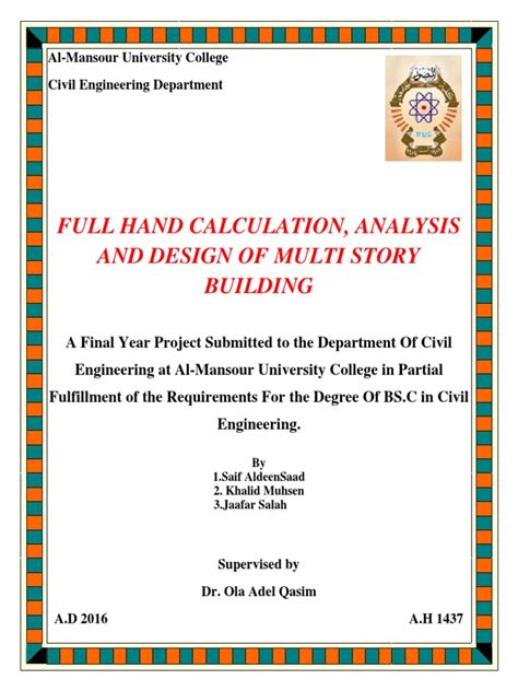 FULL HAND CALCULATION, ANALYSIS AND DESIGN OF …