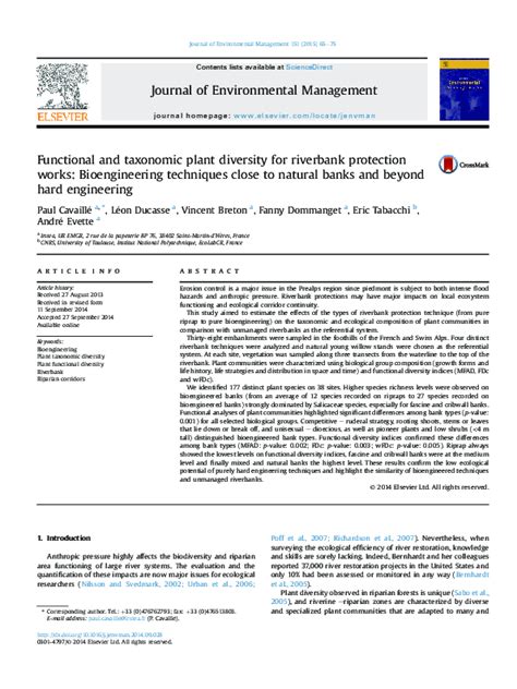 Functional and taxonomic plant diversity for riverbank protection works ... - raincitystudios.com