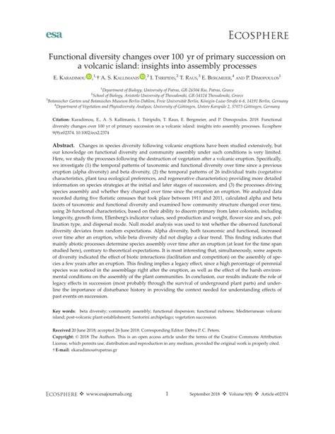 Functional diversity changes over 100 yr of primary … - raincitystudios.com