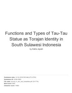 Functions and Types of Tau-Tau Statue as Torajan Identity in South ... - wintechmobiles.com