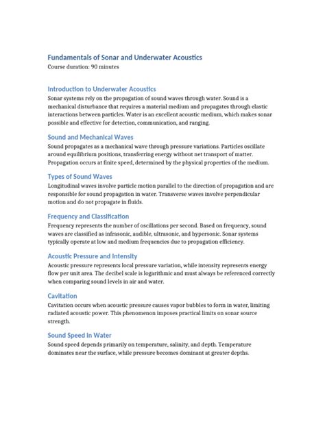 Fundamentals of Sonar - Bournemouth University - raincitystudios.com