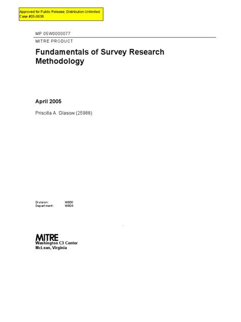 Fundamentals of Survey Research Methodology - Mitre Corporation - wintechmobiles.com