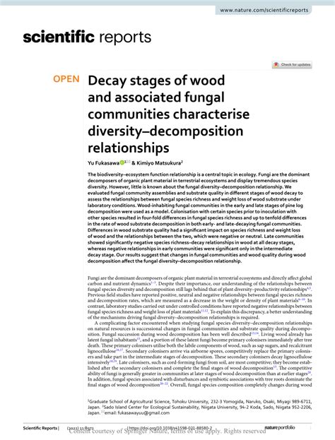 Fungal Communities in the Decay of Wood - Springer - raincitystudios.com