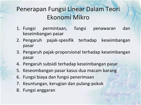 Fungsi Linier dan Aplikasinya dalam Ekonomi Mikro: Teori dan Kasus ... - balustradellc