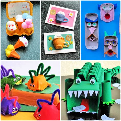 Funny faces made from recycled egg cartons for kids diy craft project ... - raincitystudios.com