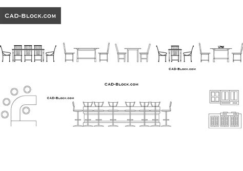 Furniture CAD Blocks: tables in elevation view - balustradellc