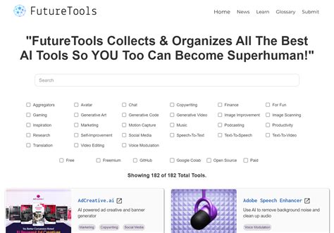 Future Tools - AI Tool Database - coolestguyplanet.net