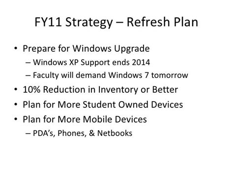 FY11 PC Refresh Plan