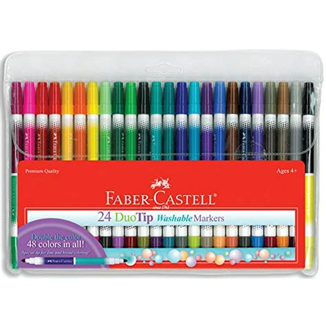 Faber-Castell DuoTip Washable Markers - 24 Markers, 48 …