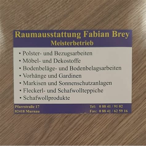 Fabian Brey Raumausstattung in Murnau 82418 - meinestadt.de