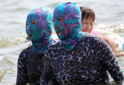 Face-Kini - Chinese Head Masks At The Beach - Odd …