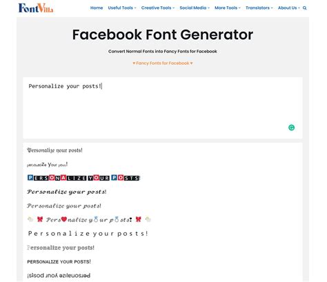 Facebook Font Facebook Font Generator