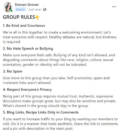 Facebook Group Rules Ultimate Guide 2023 with Example