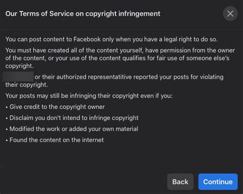 Facebook copyright infringement notice.  Learn more about Only the copyright owne...