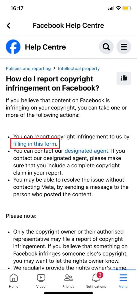 Facebook copyright video. .  ...