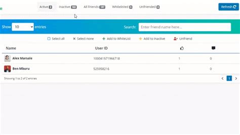 Facebook friend remover script.  Ensure the Access Level indicates Advanced Acces...