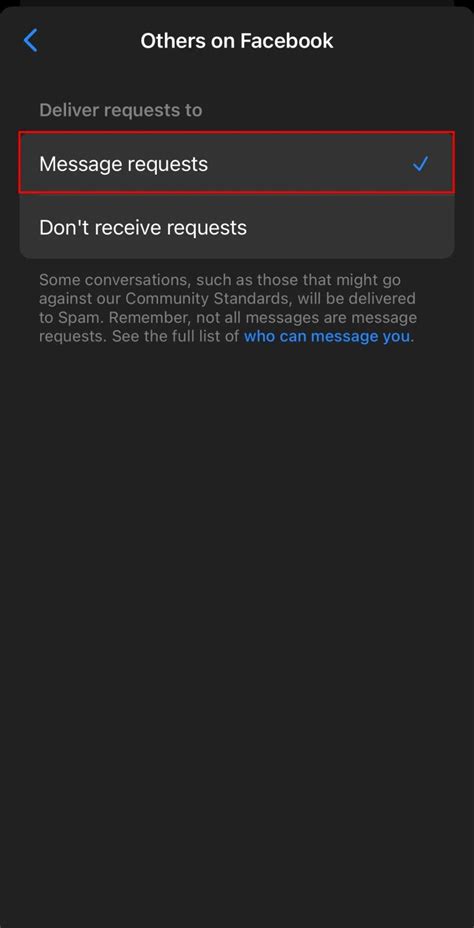 Facebook message requests not showing.  Next to Chats, click Options at the ...