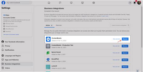 Facebook messenger permissions error 200.  Upon clicking the remove button...