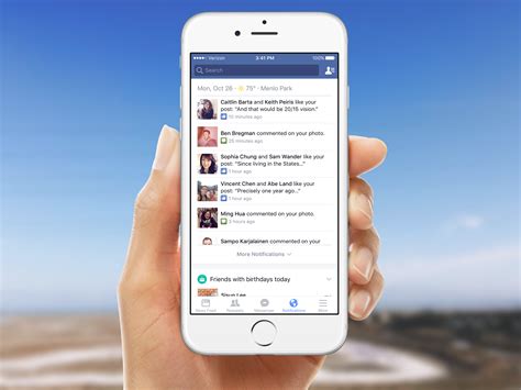  What types of notifications does Facebook se