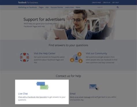 Facebook support chat.  Find out how admins with relevant permissions can send a question in A...