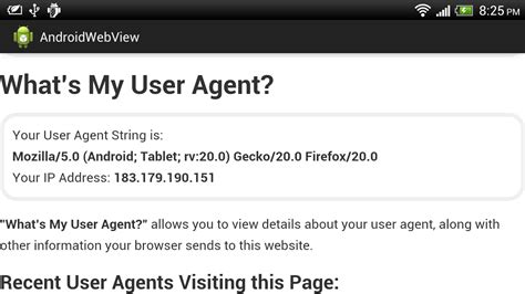 Facebook user agent android. 5 0.  They are categorised by the browser, operating ...