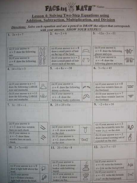 Faceing Answers Math