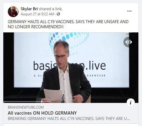 Fact Check-Germany has not halted administration of all COVID-19 vaccines