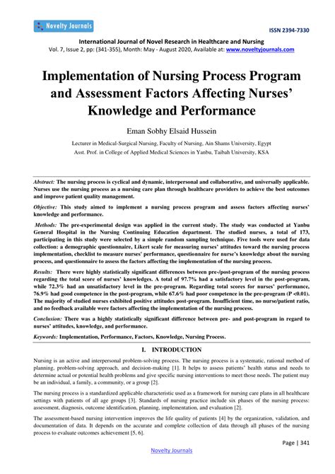 Factor affecting implementation of nursing process spss doc.  Explores institutional, knowledg...