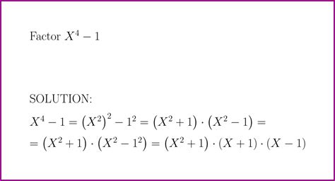 Factor x^4-1 Mathway