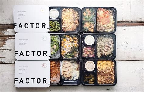 Factor x meals. Next, choose how many meals per week you’d like: six meals, eight meals, 10 meals, 12 meals, 14 meals, or 18 meals. The more meals per week you order, the cheaper the Factor meals price. For example, six meals per week cost $12.99 per meal, while 18 meals per week cost $10.99 each. They are all single-serving meals. 