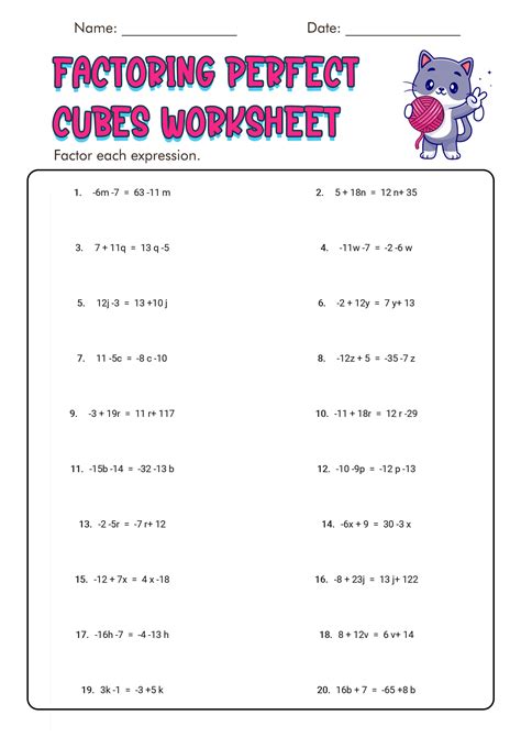 Factoring Cubic Polynomials Worksheet Pdf