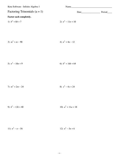 Factoring trinomials with leading coefficient greater than 1 worksheet.  When searc...