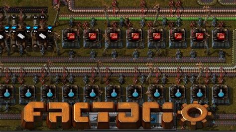Factorio blue science. Here's what I did for my "Tier 1" megabase. See the last image for the Blue Science. This has Direct-Insertion of grenades, and the Sulfur/Red Circuits travel thru horizontally from the right. Grenade ingredients come up vertically from the bottom. This is intended for my wooden power pole grid that has a 5x6 rectangular spacing. 