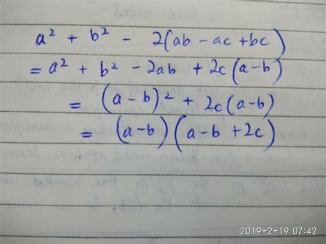 Factorise : a^2 + bc - ac - b^2