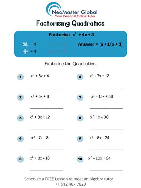 Factorising quadratics pdf. pdf), Text File (.  Includes full answers an...