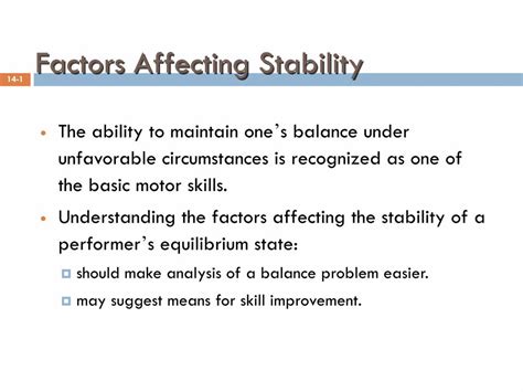 Factors Affecting Stability - The City School