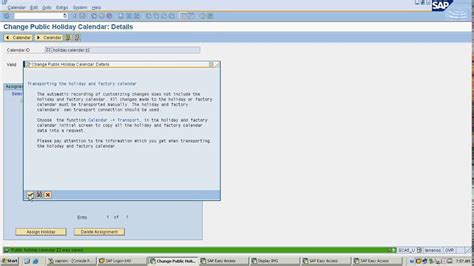 Factory Calendar configuration in SAP Live demo in the system YouTube