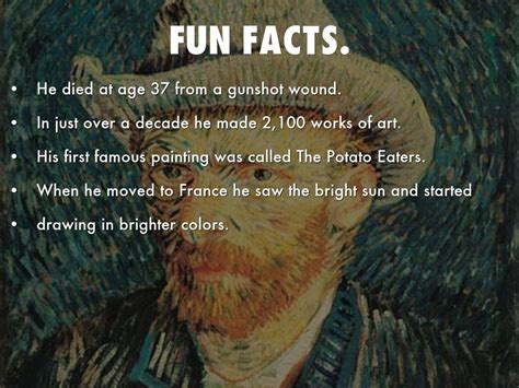 Facts about vincent van gogh. Things To Know About Facts about vincent van gogh. 