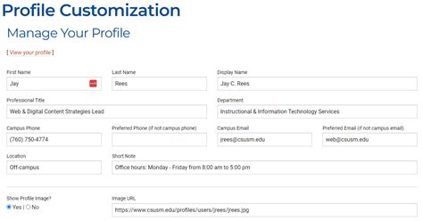 Faculty Template Web Services CSUSM
