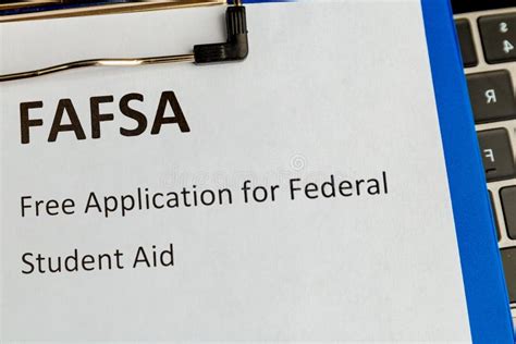 Fafsa. Student Aid Application Form on the Tablet. Stock Image Image