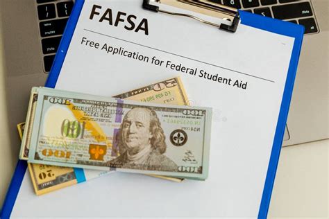 Fafsa. Student Aid Application Form on the Tablet. Stock Photo Image