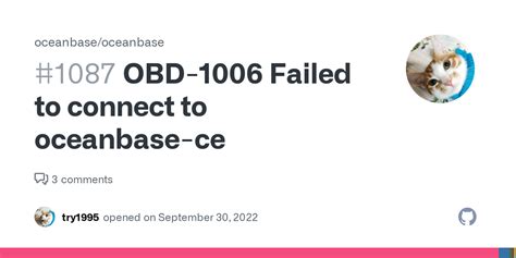 Failed to connect oceanbase-ce #19 - Github