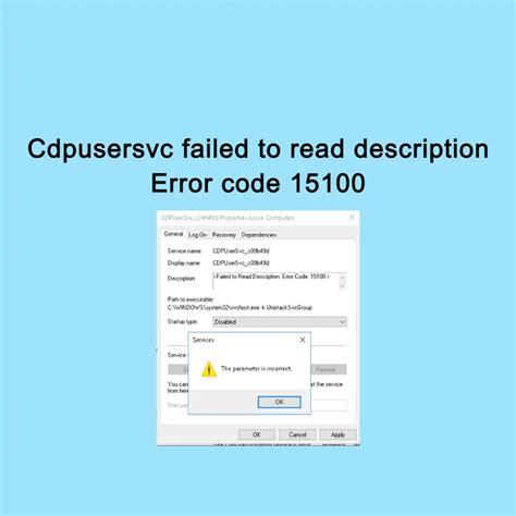 Failed to read description error code 15100. after an upgrade windows version, i looking into wi...