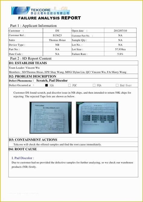 Failure Analysis Report Template Doc Collection