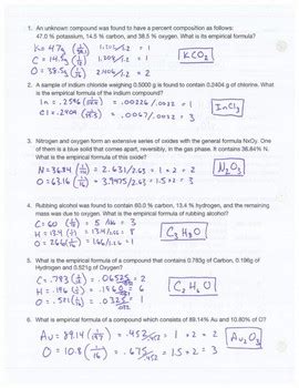 Fair Empirical Formulas Answer Determining Instructional Key