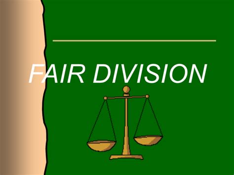A fair division game is discrete when the set s is made up of objects that are indivisible like paintings,houses,cars,boats,jewelry,etc. divider chooser method. This method can be used anytime there is a continuous fair division solving problem involving just two players. This method involves two players. fair division.