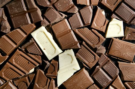 Fair trade chocolate. The density of chocolate varies depending on the ratio of milk, cocoa and other ingredients. The density of sweet Mars baking chocolate is 0.95 milligram per cubic millimeter, and ... 
